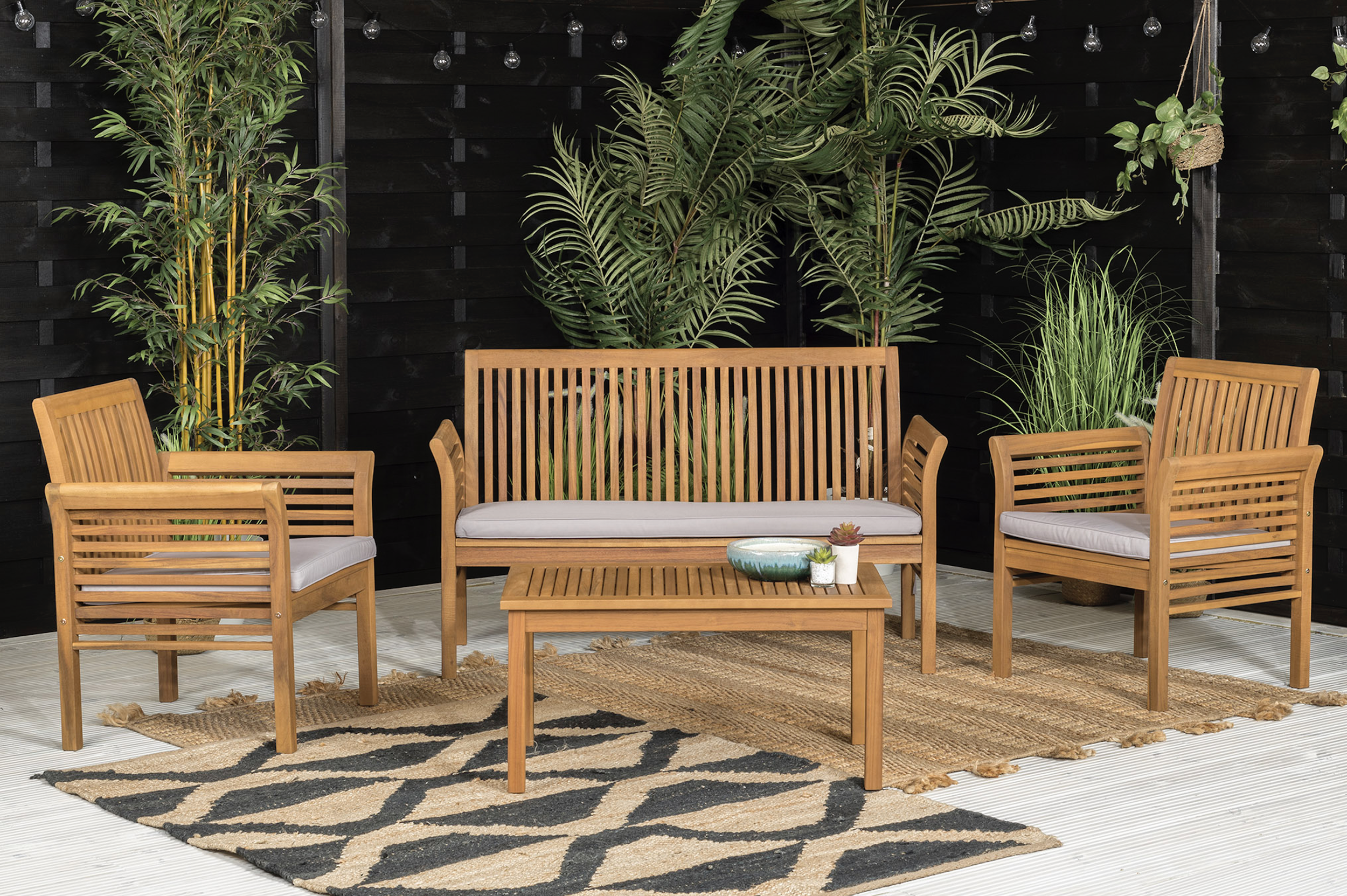Acacia Wave Sofa Set