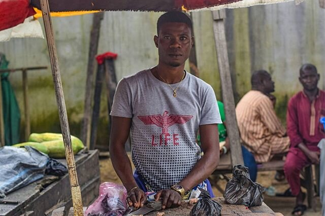 &quot;I am from Osun state but I stay at Borokiri, I have lived here for four years now. I stay with my brother, he sells meat. He taught me how to buy and sell meat. After teaching me the trade, he gave me a shade where I can start my own meat busin