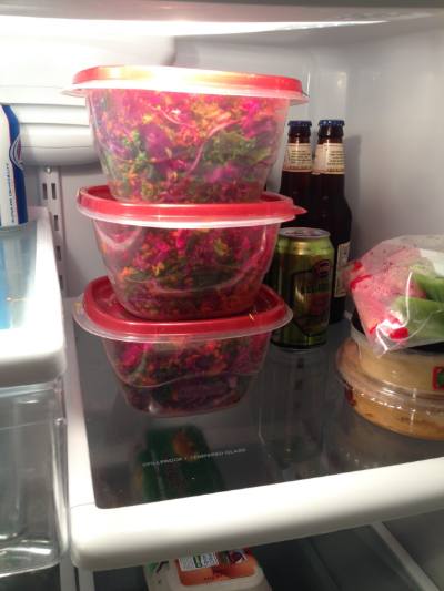 I realized after taking this picture that it exemplifies the thesis of this blog. Fresh veggies next to beer? Balance. :)