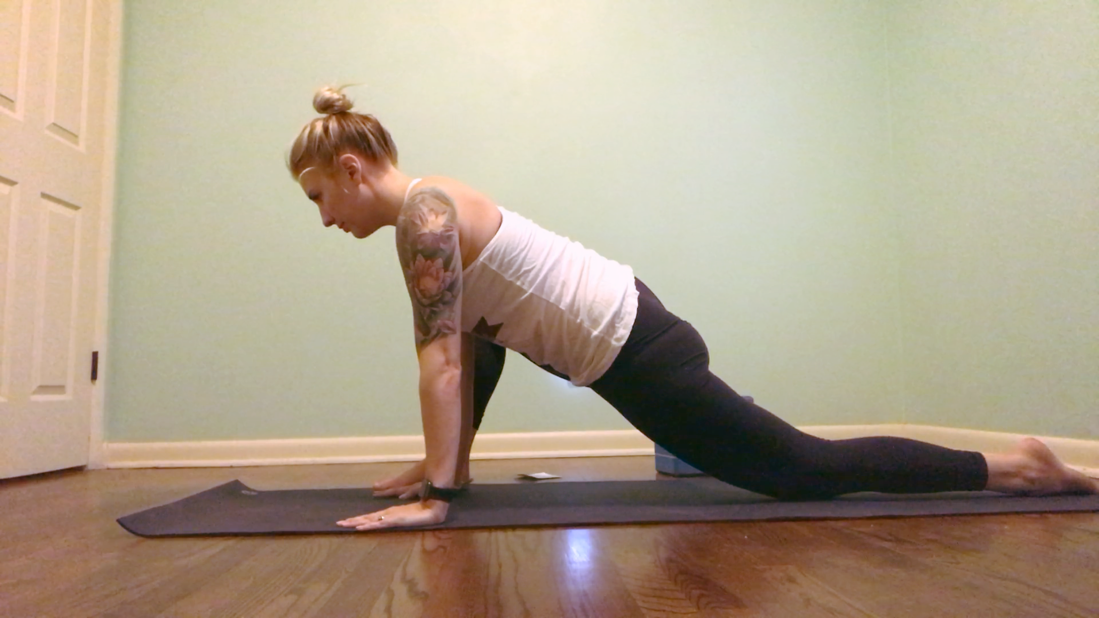 Lizard pose on hands