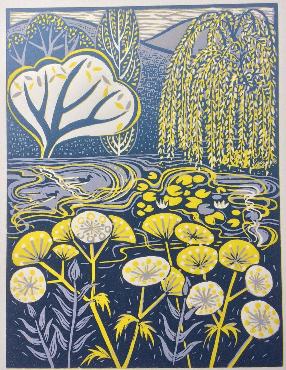 Diana Croft ‘Across the Pond’ Reduction Linocut image size 20x15cms.jpg
