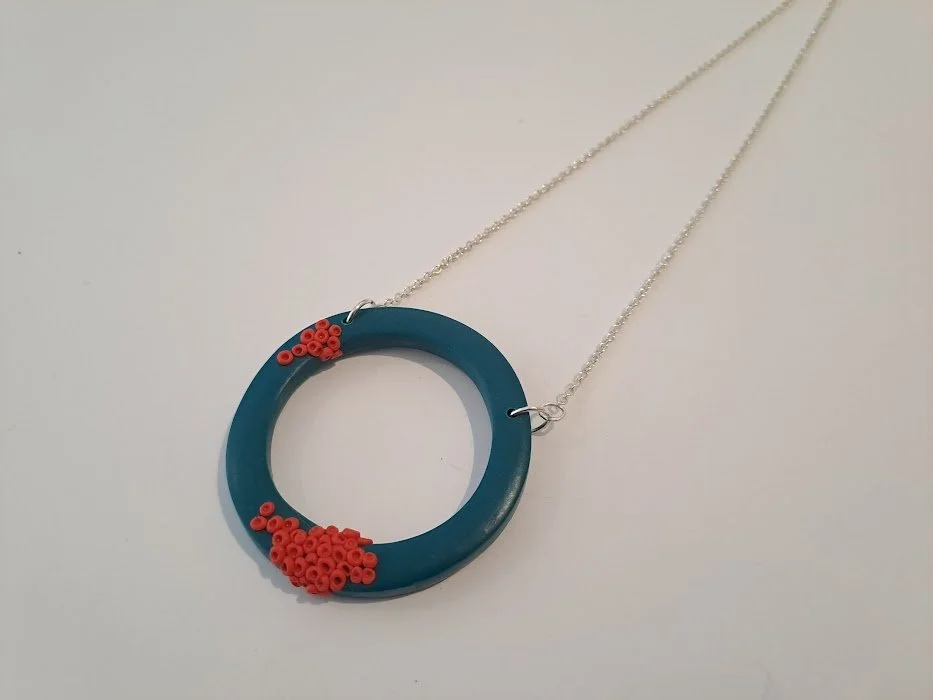 Nadége Honey - CORAL Circle Pendant