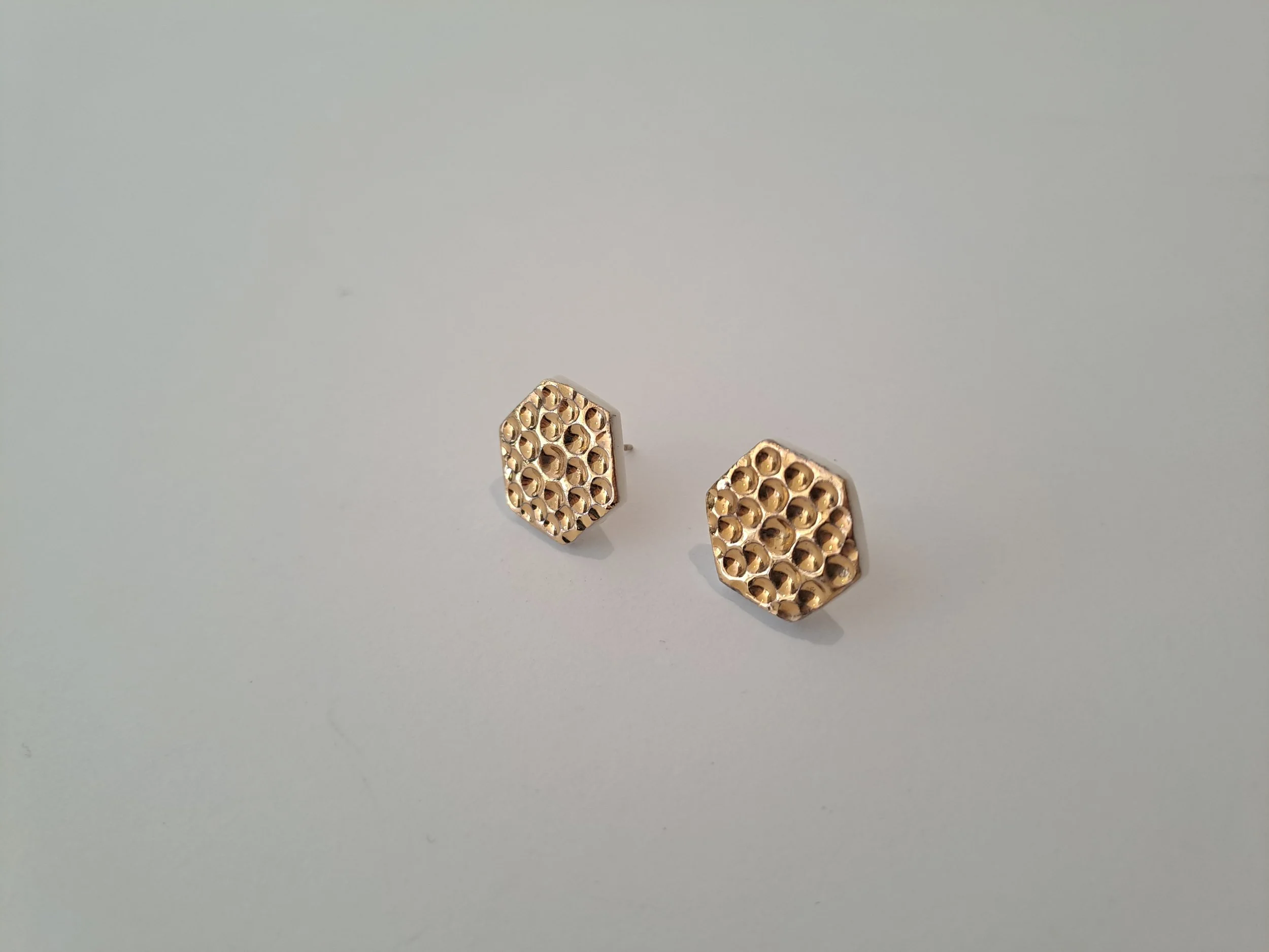 Kat Foreman - Gold and White Earrings