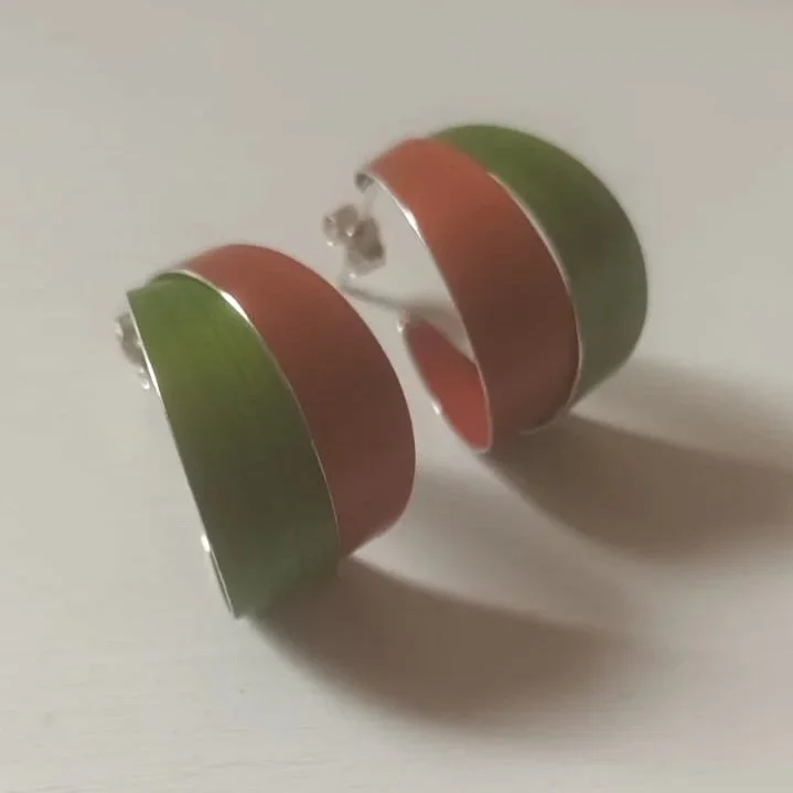 Penny Warren - Orange/Lime Hoop Studs