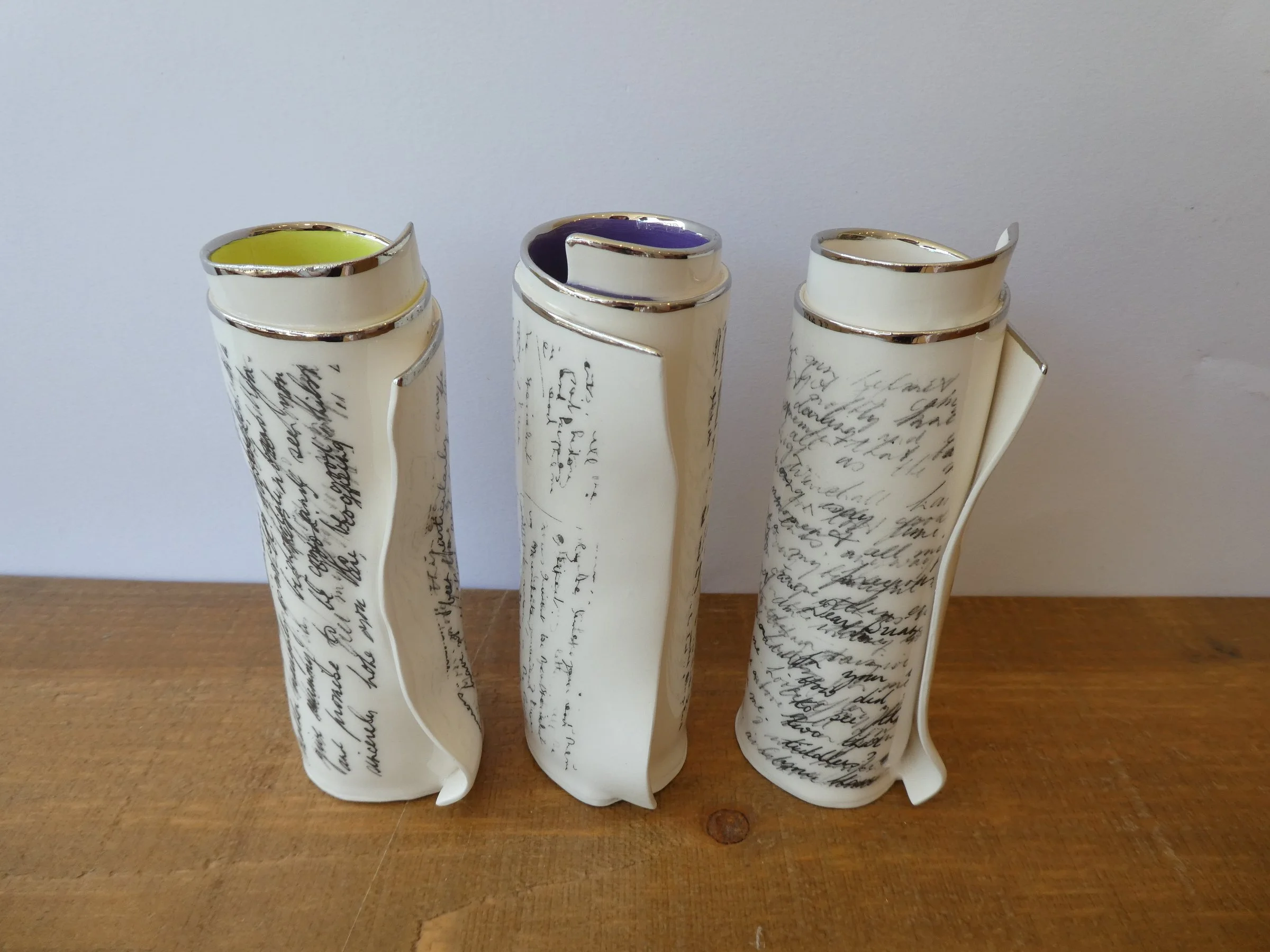 Diane Griffin - Large Script Scroll Vases