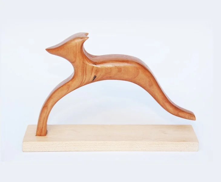 Derek Smith - Happy Hound in Cherry Wood