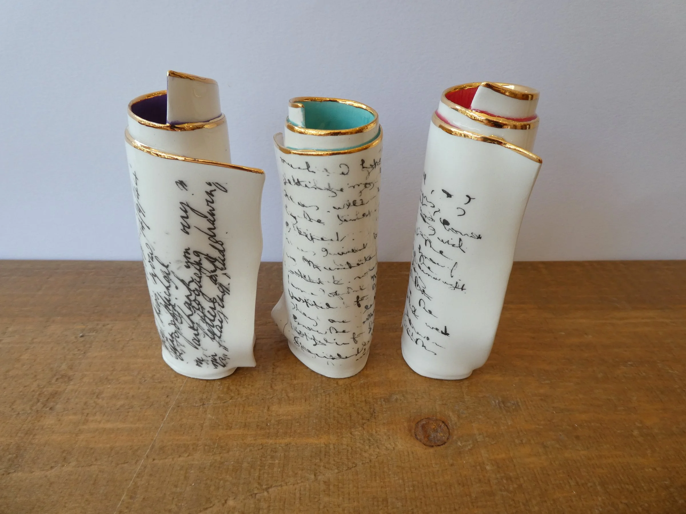 Diane Griffin - Small Script Scroll Vases