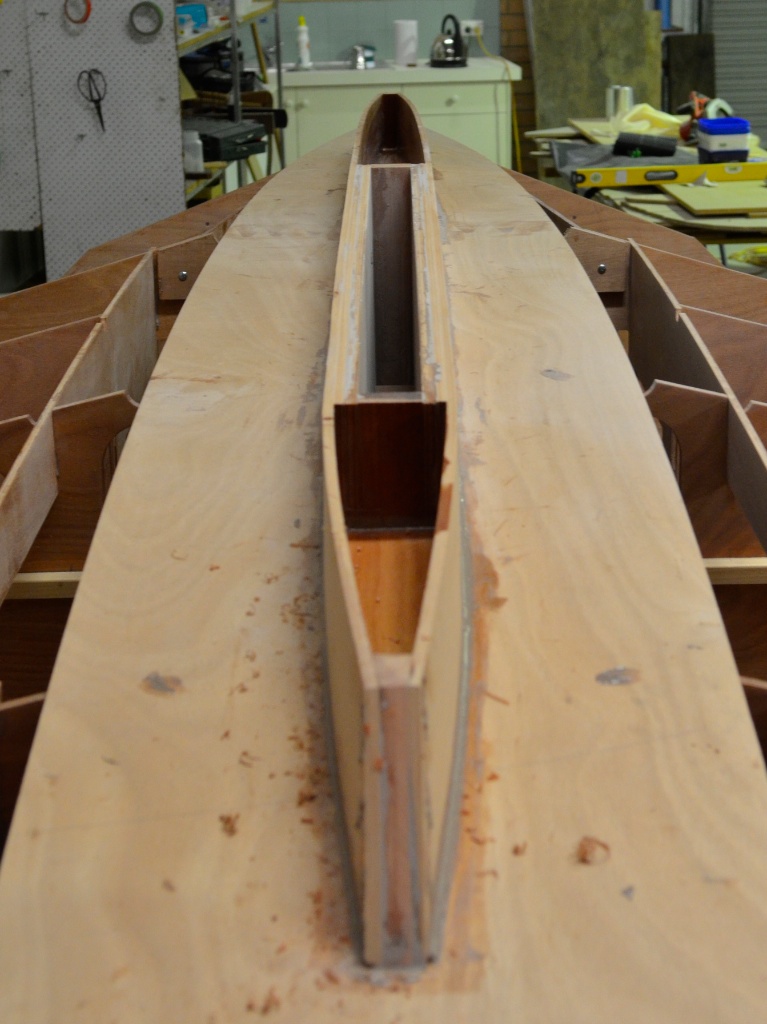 View from aft and above showing hollow ends, the aft end is filled with high density foam the forward end with 120 kg of lead.