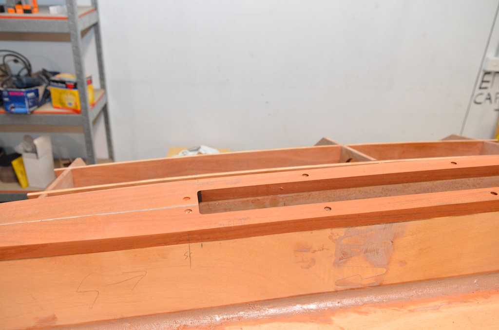 Cutout around the centreboard case.