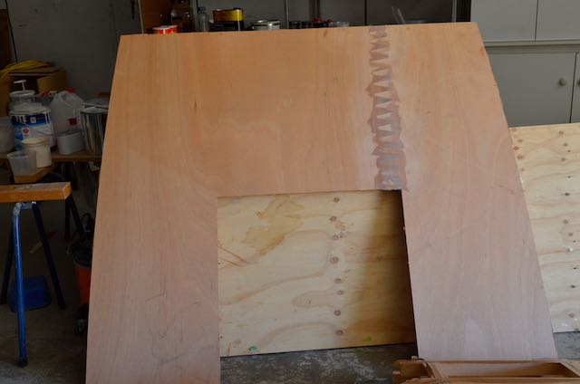 Cabin roof panel made from 2 cnc cut pieces.