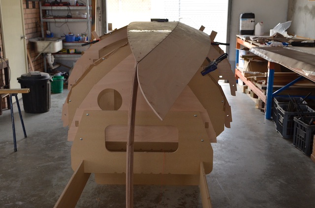 Fitting garboard.