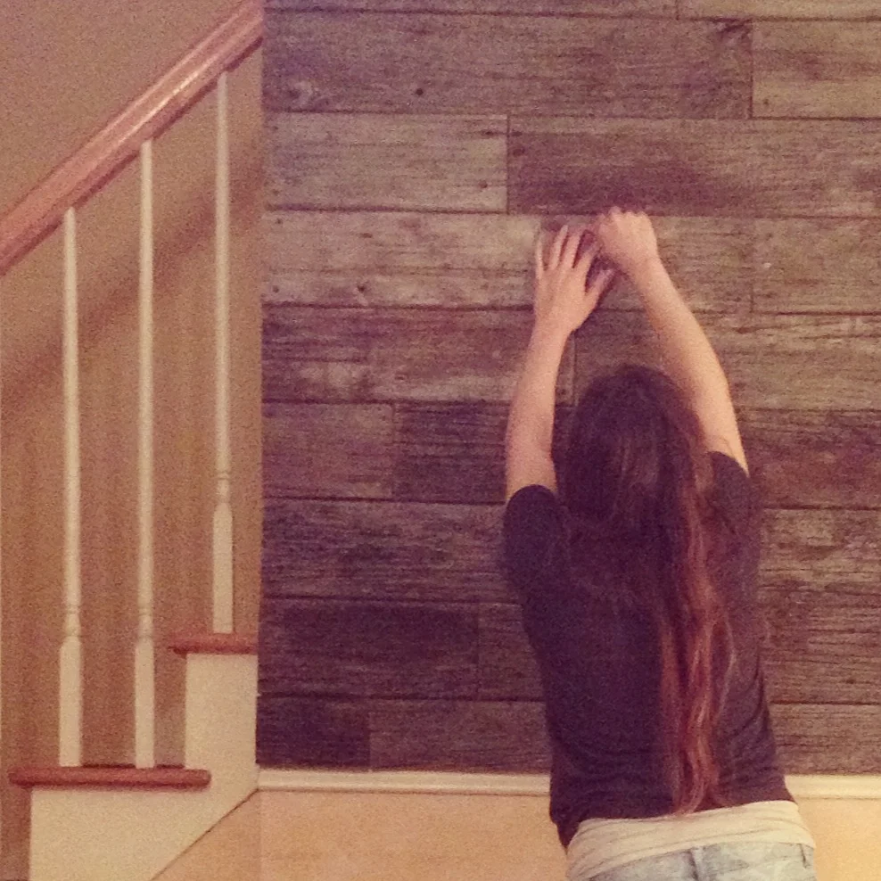 Salvaged Dock Plank Wall