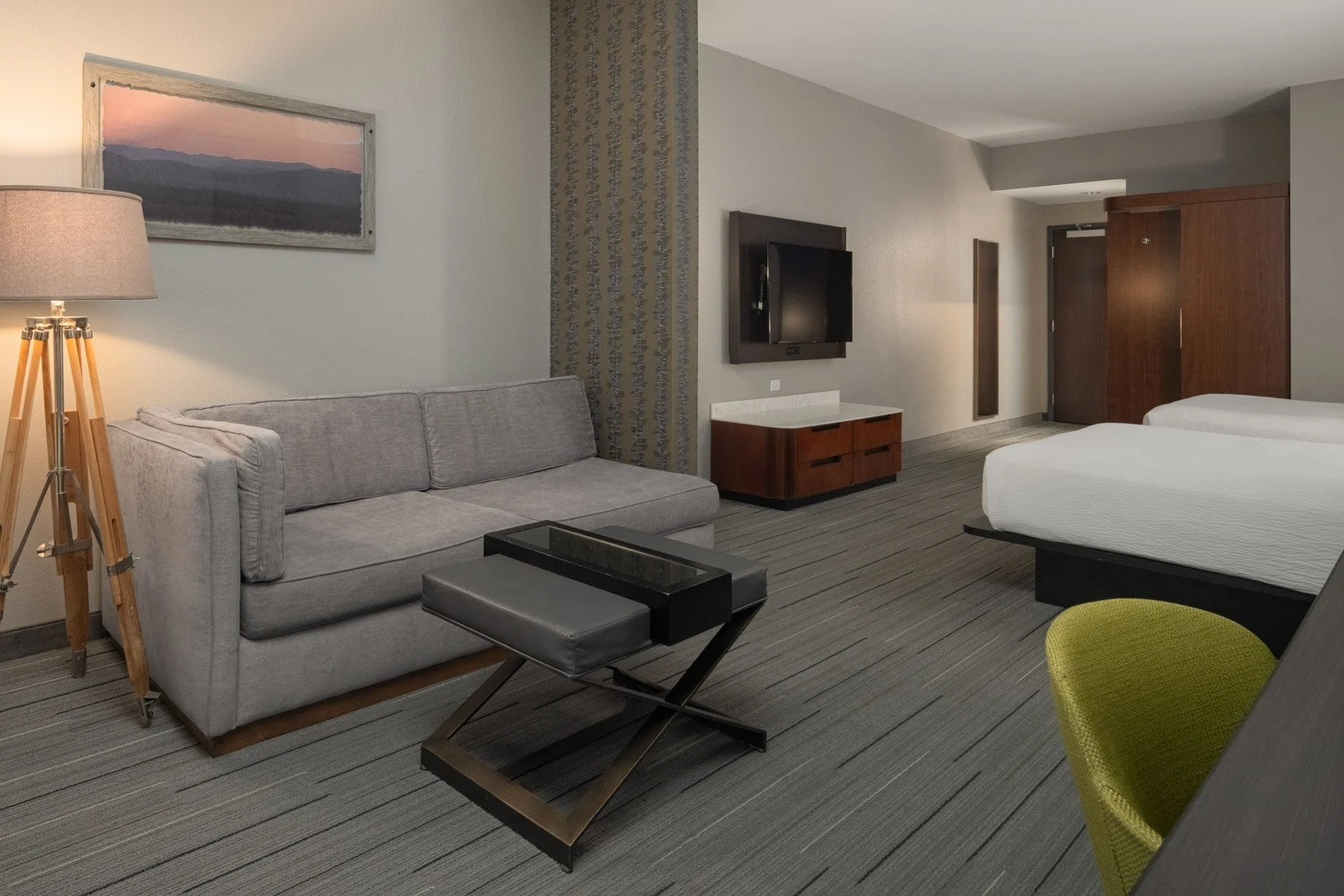  Original Filename: 1710_GTLFG_Fairfield_qqueensuiteliving.jpg File Name: GTLFG-Two-Queen-Suite-Living.jpg Caption: Two queen suite living area Marketing Caption: Living area within a two queen suite at Fairfield Inn &amp; Suites Gatlinburg Downtown 