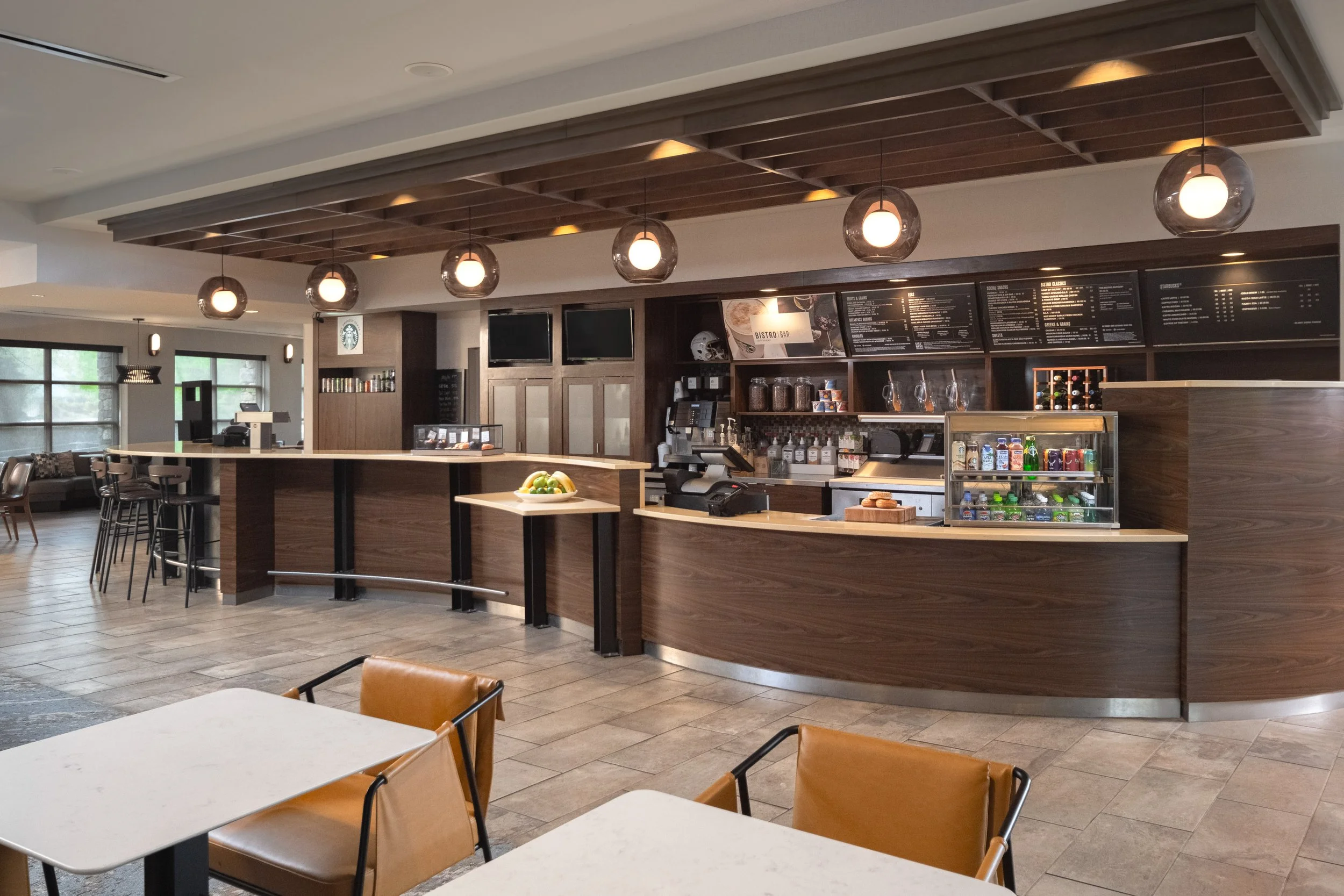  ORIGINAL FILENAME:  4908_TYSCP_Courtyard_bistro.jpg  FILE NAME:  Bistro  PHOTO PLACEMENT TAG:  Search in DAC for: Dining  CAPTION:  Bistro Counter  MARKETING CAPTION:  The Bistro counter shows the service area, menu boards, refrigerated display, and