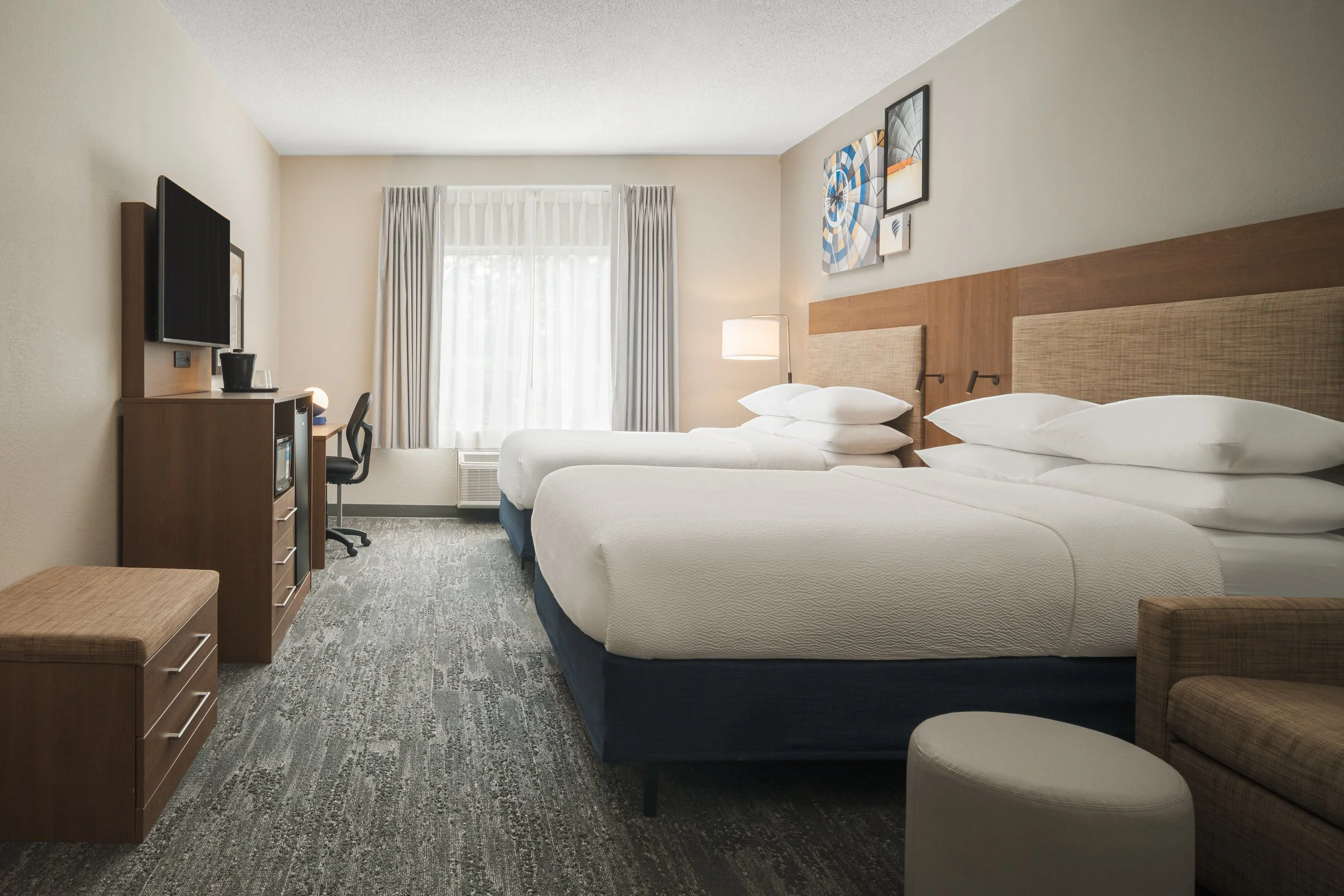  FILE NAME  Suite  CAPTION  Queen/Queen Suite  ALT TAG / LOGO DESCRIPTION  Two queen beds with desk, TV, and seating  GUEST ROOM OR ADD-ON / NRP?  Sleeping Room / SR  INVENTORY TYPE CODE  Property to enter inventory type code if required.  HAVE PRODU