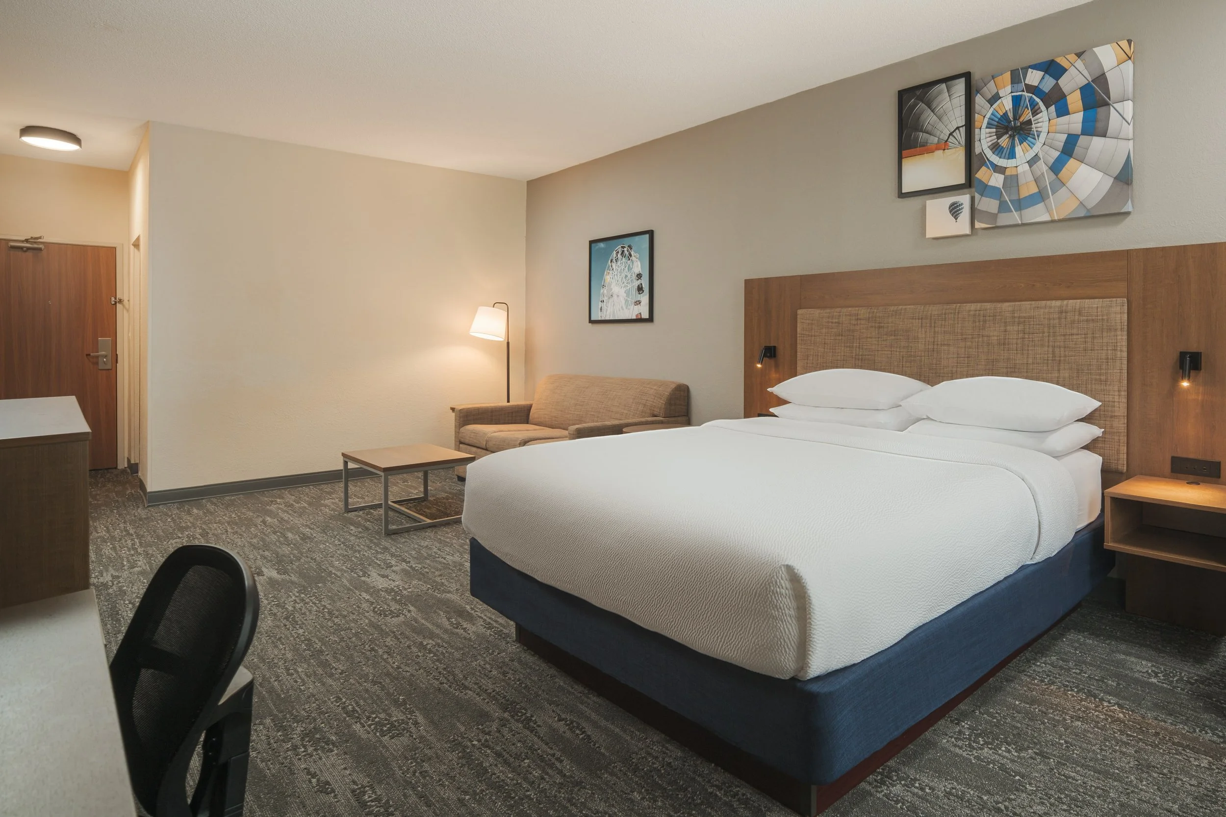  FILE NAME  Suite  CAPTION  King Suite  ALT TAG / LOGO DESCRIPTION  King bed with sofa seating and work desk  GUEST ROOM OR ADD-ON / NRP?  Sleeping Room / SR  INVENTORY TYPE CODE  Property to enter inventory type code if required.  HAVE PRODUCT ID?  