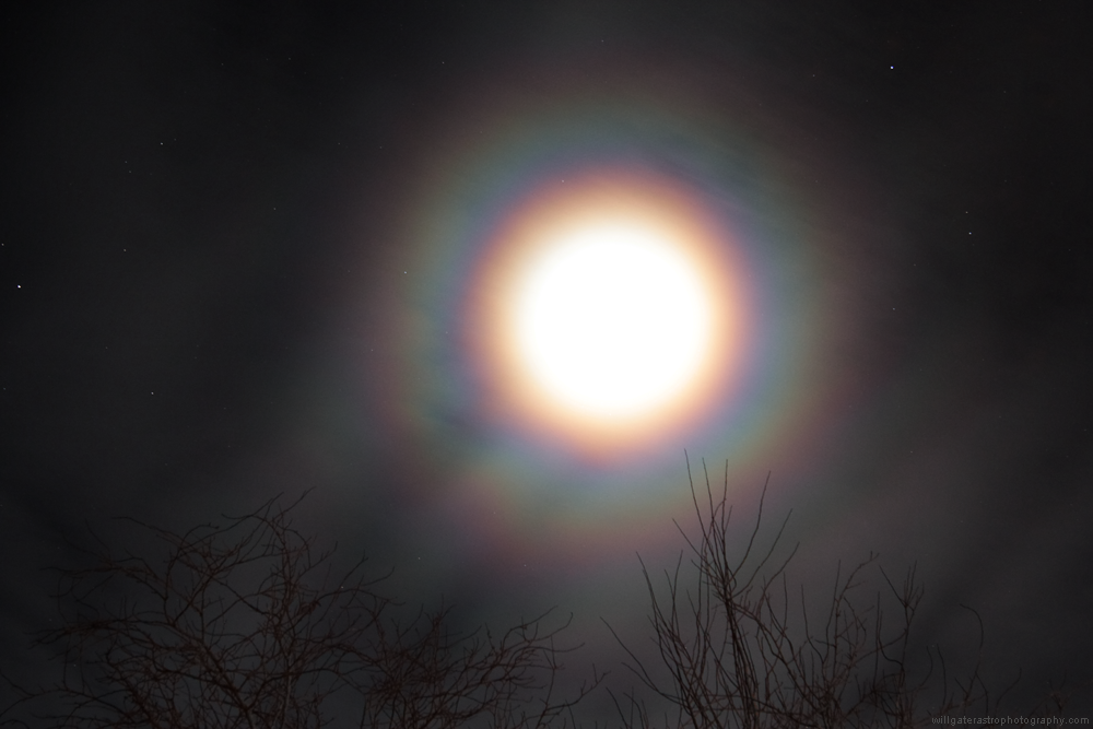 Bright and colourful lunar corona