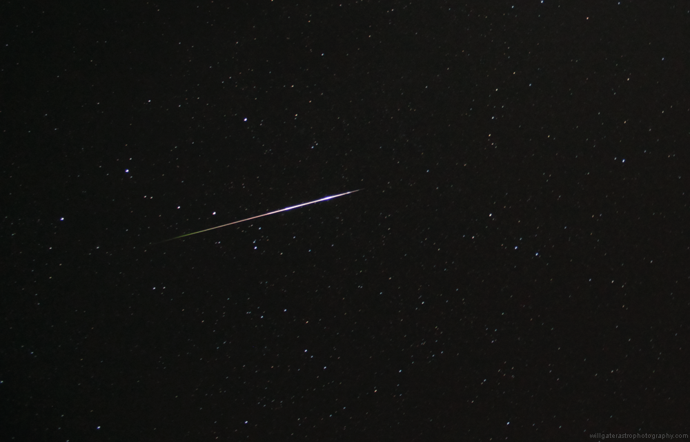 A Perseid meteor fireball soars through Cassiopeia