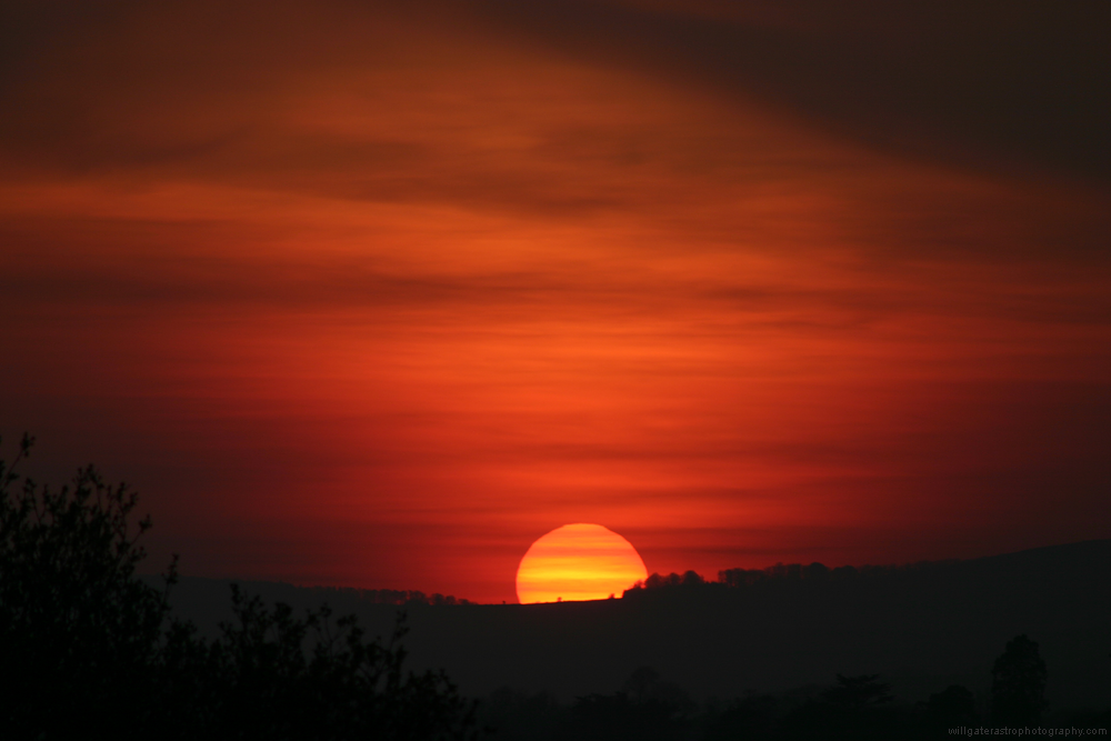 Distorted Sun at sunset