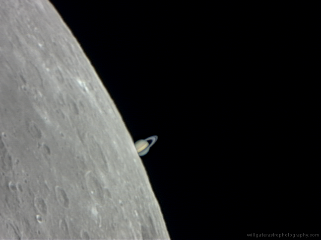 Lunar occultation of Saturn 2007 (composite image)