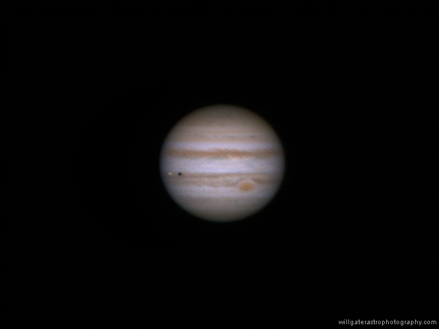 Jupiter, the Great Red Spot, Io and Io's shadow