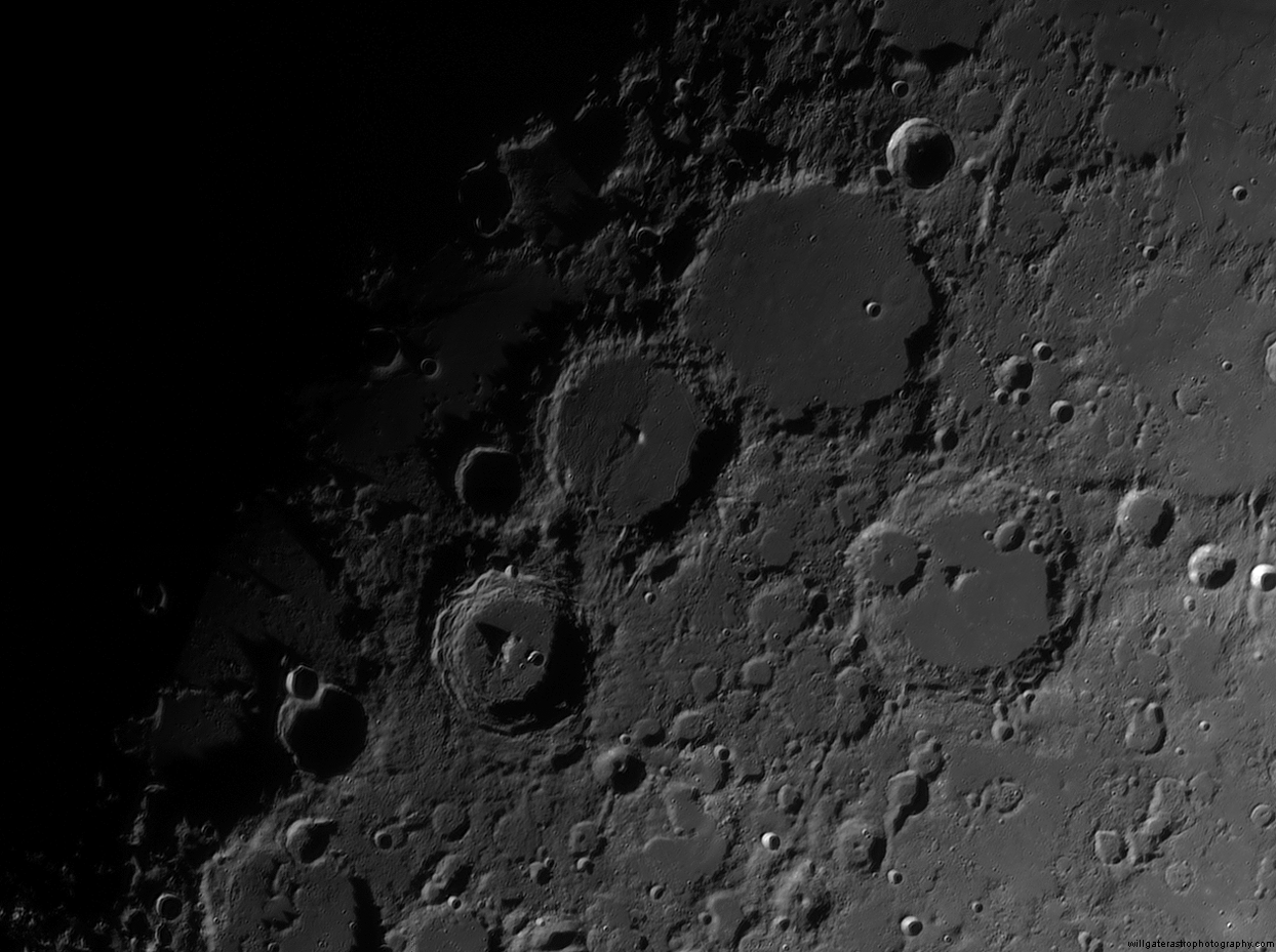 The lunar craters Ptolemaeus, Alphonsus, Arzachel & Albategnius