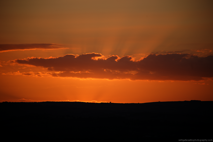 Crepuscular rays after sunset