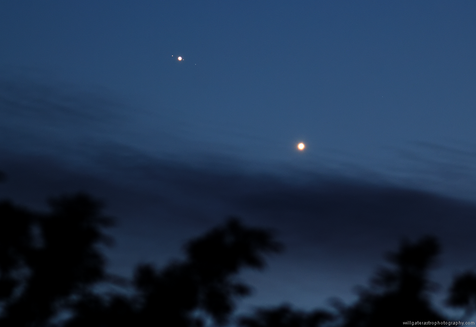 Jupiter (with the Jovian moons Ganymede, Europa & Callisto) and Venus - 29 June 2015