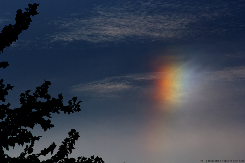 Bright sundog showing colours of the visible spectrum - 13 August 2015