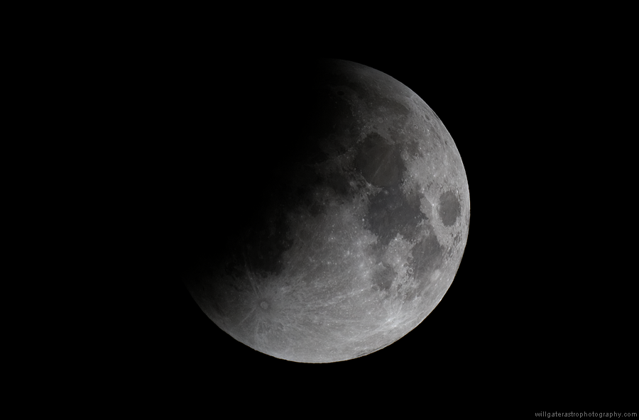 The Earth's umbral shadow covering part of the Moon during the September 2015 total lunar eclipse