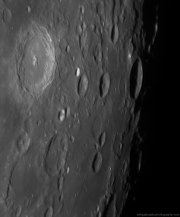 Craters (along top) Langrenus, Barkla, Kapteyn, La Pérouse & (bottom left) Lamé - 23 February 2016