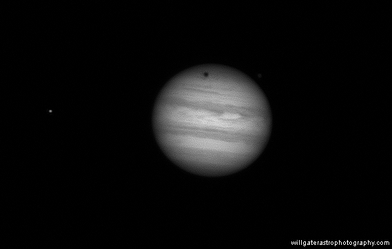 Animation of Callisto shadow transit on Jupiter - 21:59-22:33UT, 17 March 2016