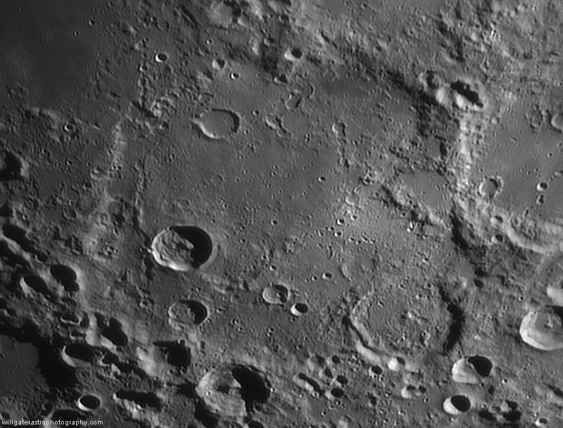 Crater Deslandres with smaller craters Hell and Lexell - 17 March 2016