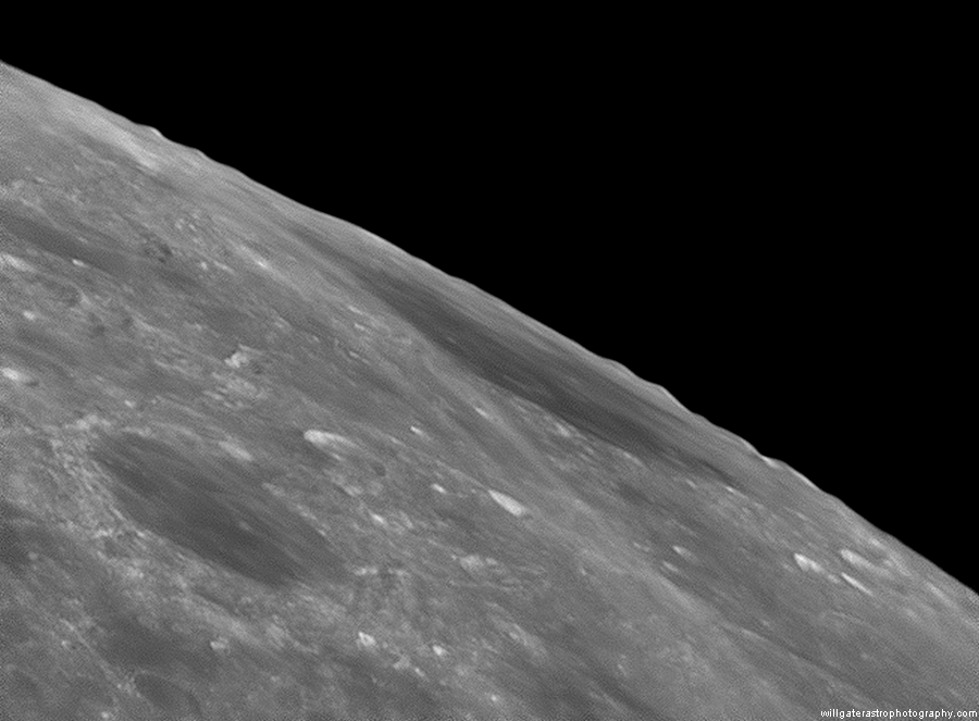 Mountains on the north-eastern limb of the Moon beyond the Mare Humboldtianum - 23:08UT, 16 May 2016