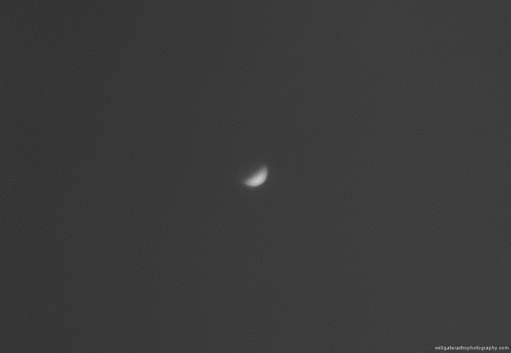 The tiny crescent of Mercury at greatest eastern elongation (red channel image) - 1 April 2017