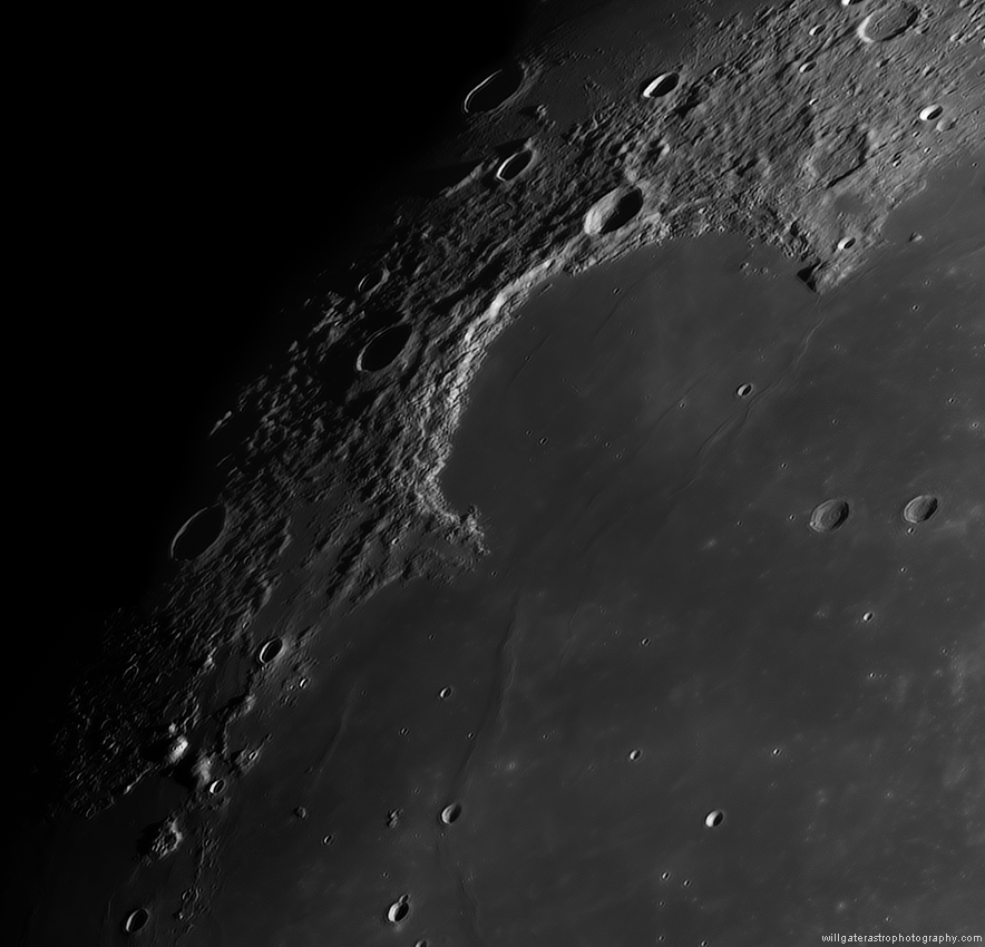 11-pane mosaic of the Sinus Iridum (the Bay of Rainbows) and the region south towards Mons Gruithuisen - 7 April 2017