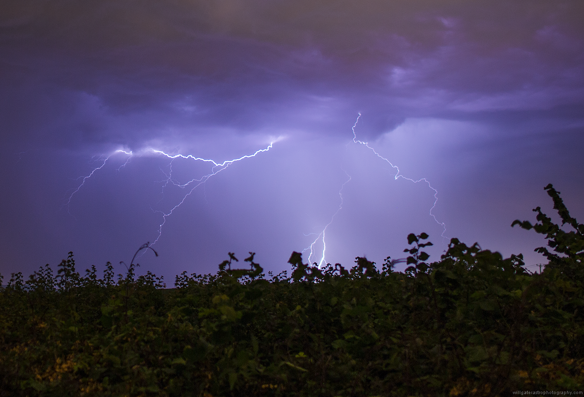 Lightning over east Devon - 18-19 July 2017