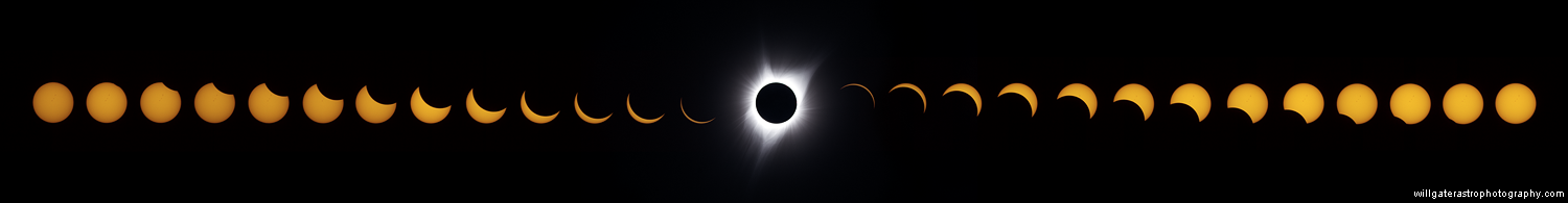 Total solar eclipse - complete sequence from 1st to 4th contact - 21 August 2017