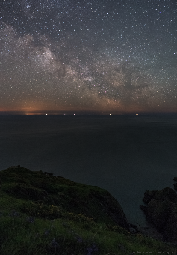 The Milky Way rising over the English Channel from the south coast of Devon - May 2018