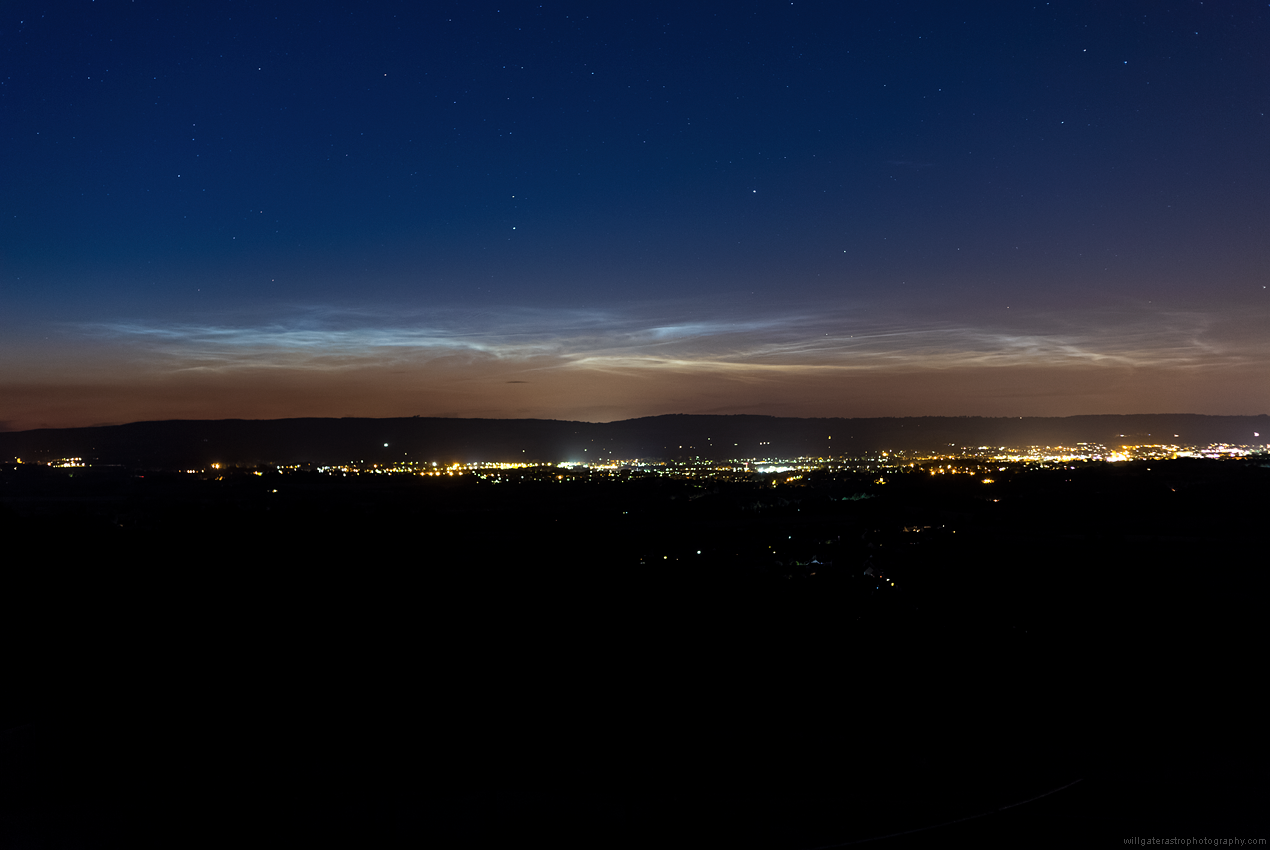 Noctilucent clouds over Taunton, UK - 2 July 2018