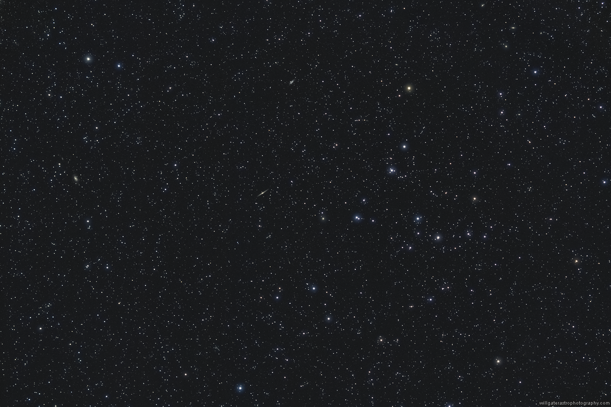 The Coma Star Cluster (Melotte 111) in Coma Berenices with the Needle Galaxy (NGC 4565) and NGC 4725