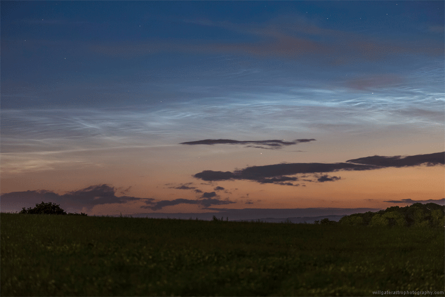Noctilucent cloud wave structures - 15 June 2019