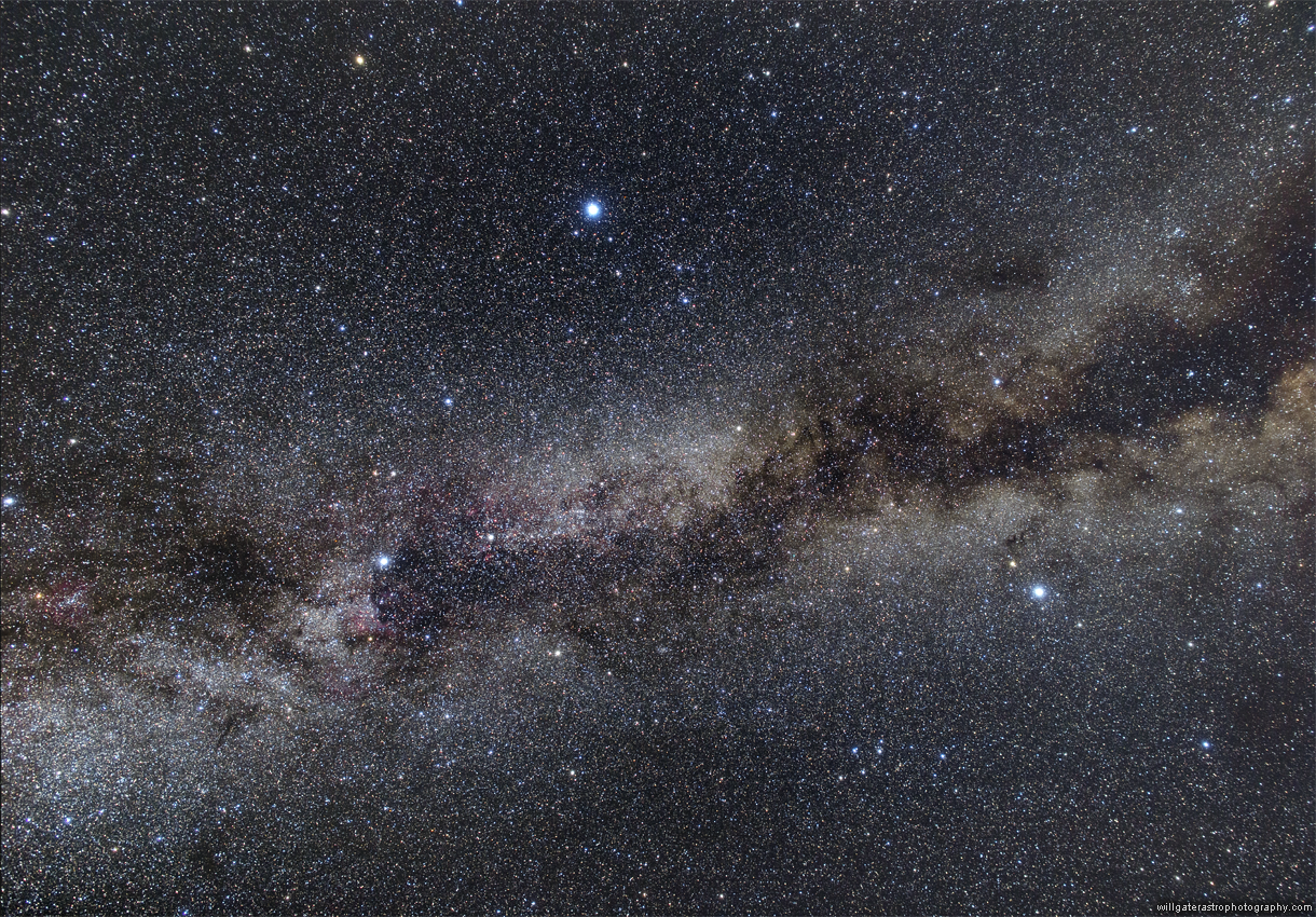 The Milky Way and the Great Cygnus Rift running through the stars of the Summer Triangle (Deneb, Altair & Vega)