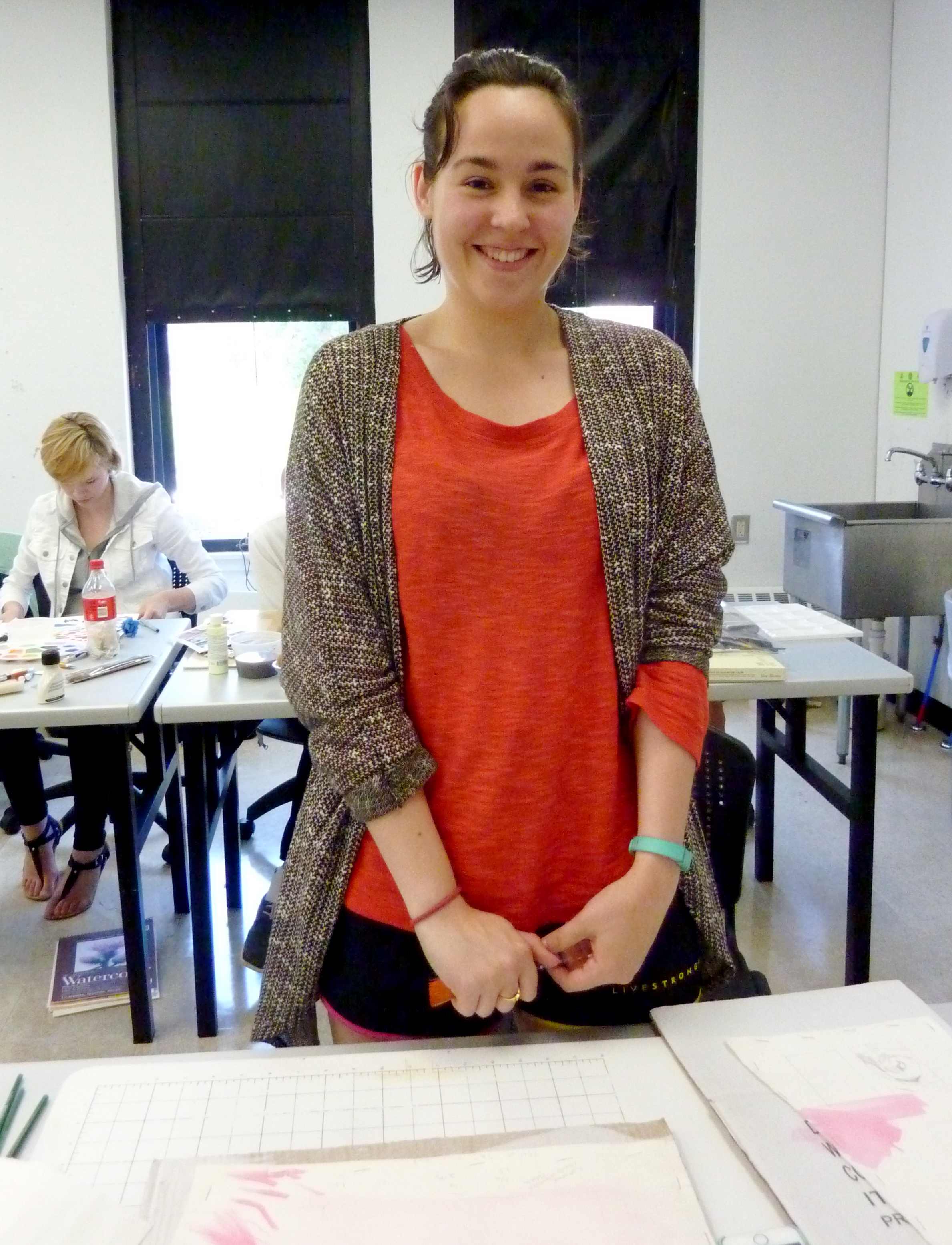 Whitney is building up courage to add layers of paint.