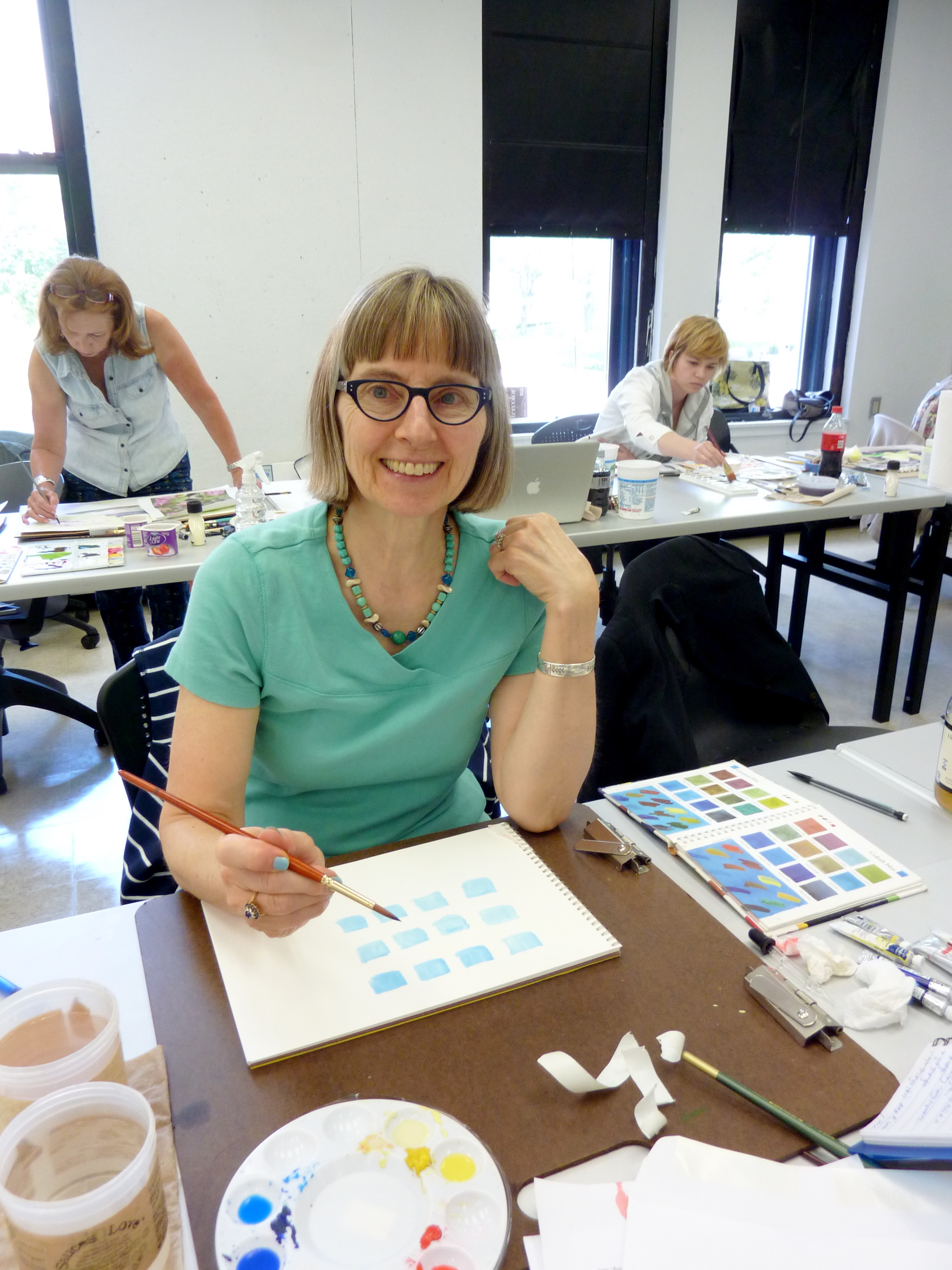 Jane expanded her color knowledge by working on color swatches.