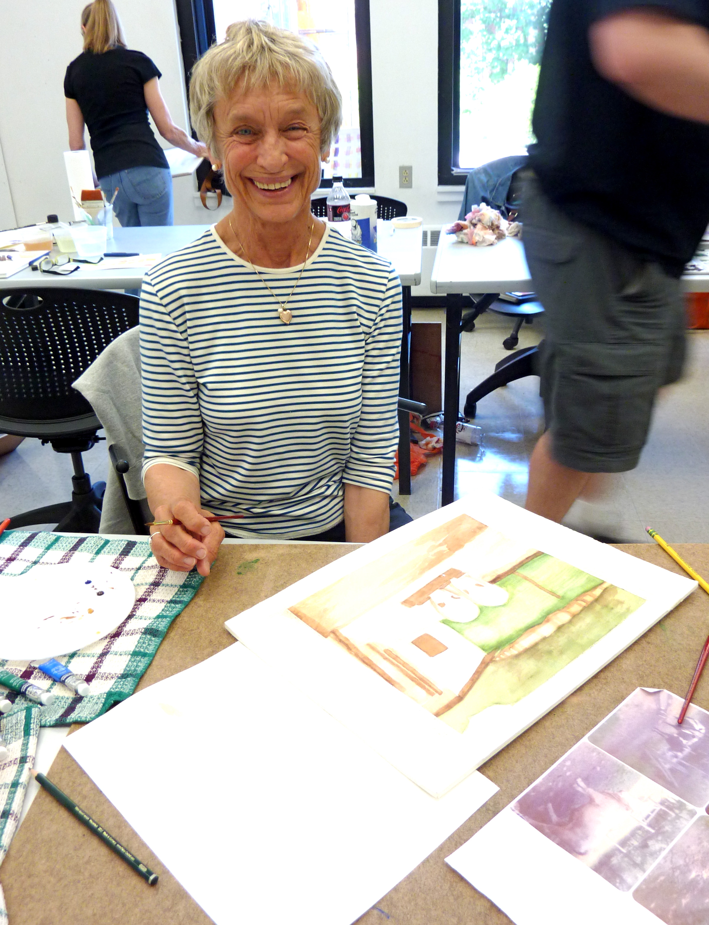 Lynn did a painting of her grandparent's farm. She came all the way from Colorado to take summer classes at RISD-CE!