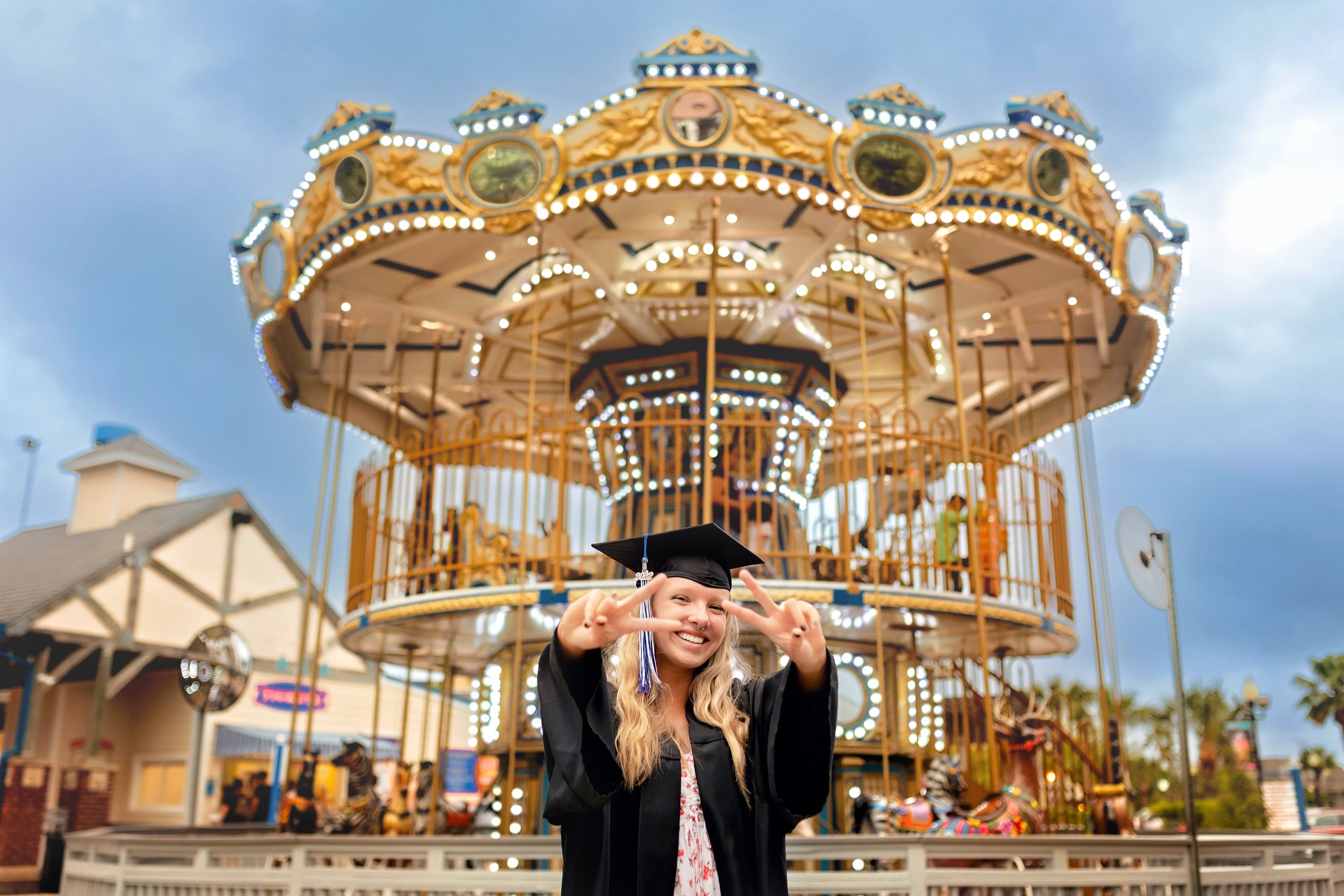 senior session kemah boardwalk galveston pleasure pier clear springs high school