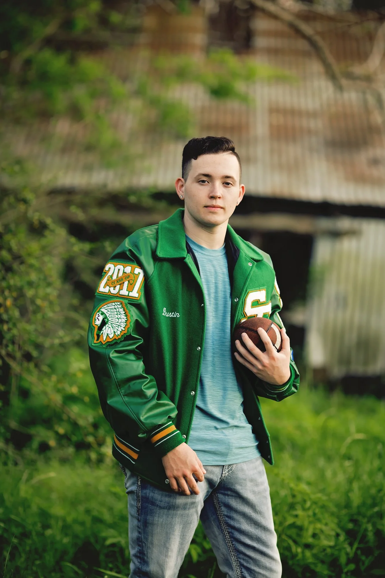 Field and Green Space Senior Portrait Outfit Ideas Santa Fe, TX