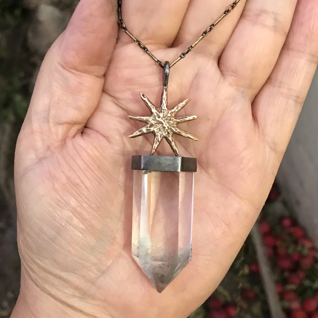 Sunburst Crystal Point Necklace