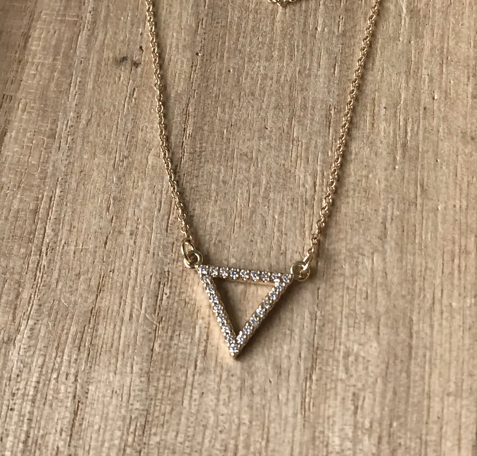 Diamond Triangle Necklace in 14K SR66SF
